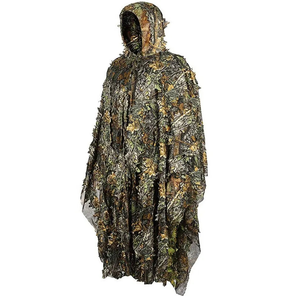 Woodland Camouflage Ghillie Suit Poncho