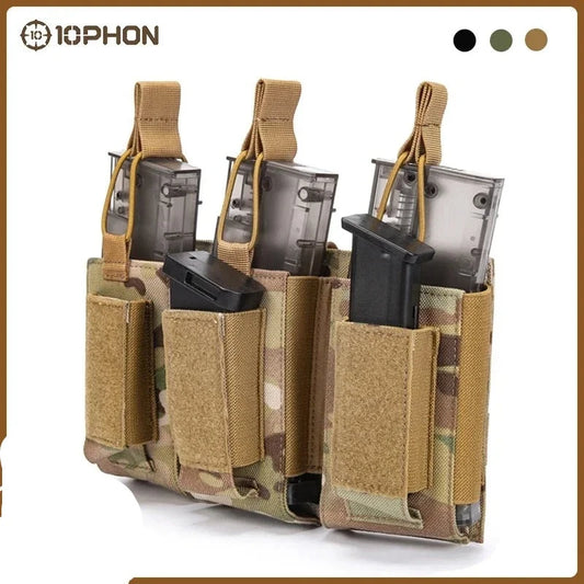Triple Gun Magazine Pouch Molle System Cartridge Holder